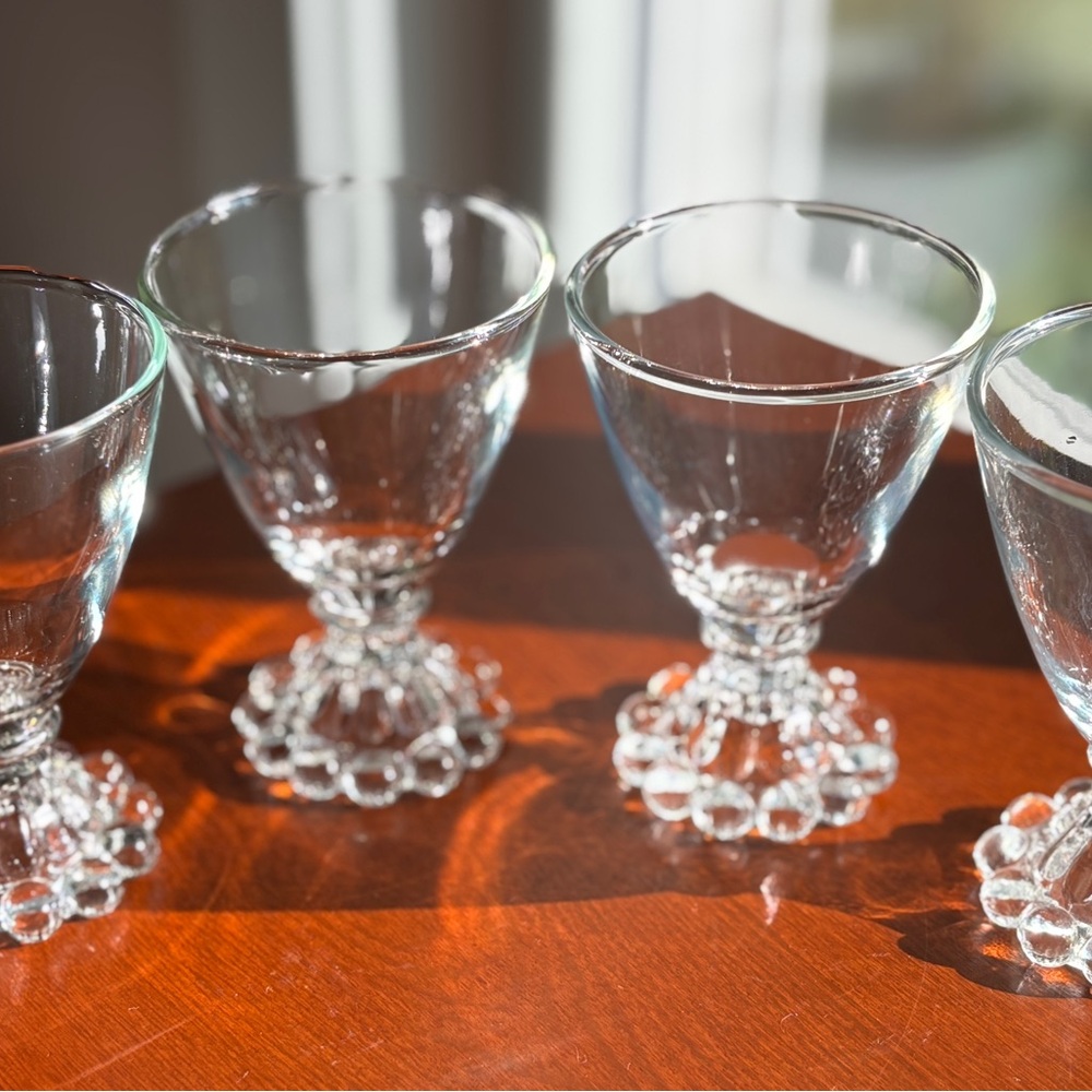 Anchor Hocking Berwick Boopie Bubble Juice Cocktail Glasses Set of 4 1950s